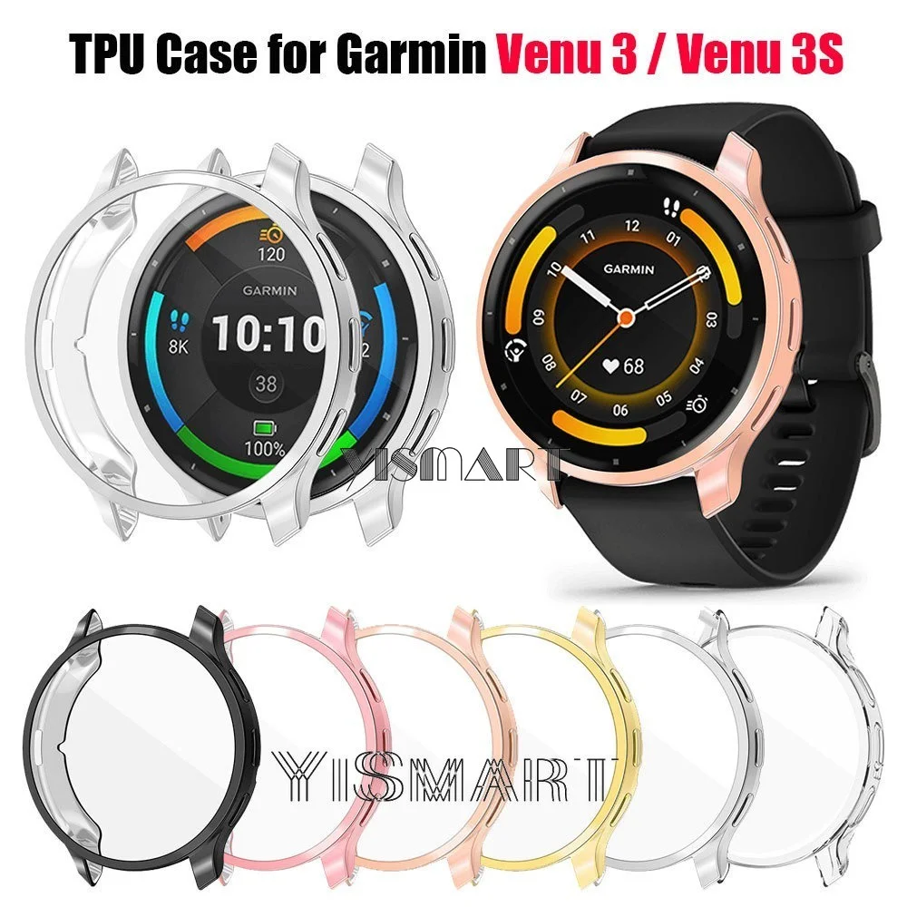 

Soft TPU Case for Garmin Venu 3 3S Screen Protector Cover for Garmin Venu3 Anti-scratch Bumper Protective Cases