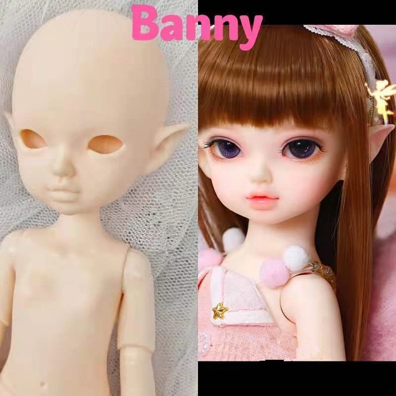 

8 Inch Height 1/7 BJD Doll Normal Skin Doll 22cm Elf Doll DIY Toys No Make Up Head Random Eyes As Gift