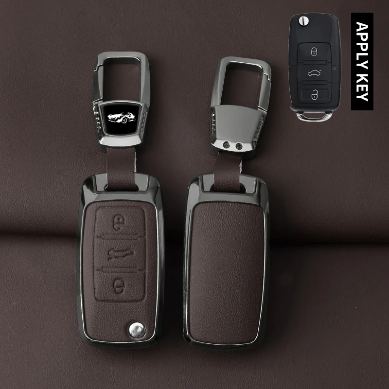 Durable Metal Alloy Leather Key Case Cover