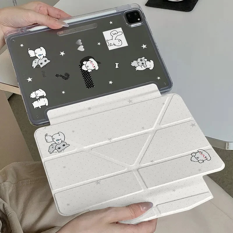 Wave Point Magnetic Buckle Tablet Case - 3Y-Fold Design