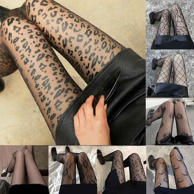 Women Summer Thin Transparent Silky Pantyhose Gothic Sexy Vintage Leopard  Animal Pattern Sheer Tights Seamless Stockings - AliExpress