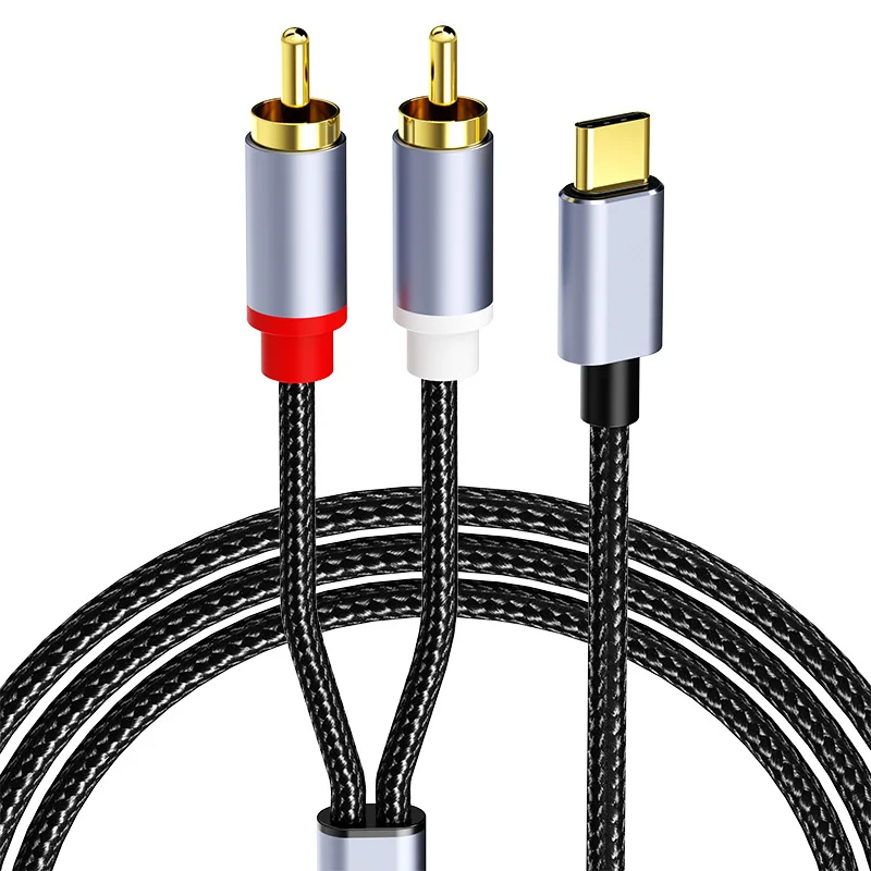 USB-C to Dual RCA Audio Adapter Cable - Premium Quality Stereo Connector