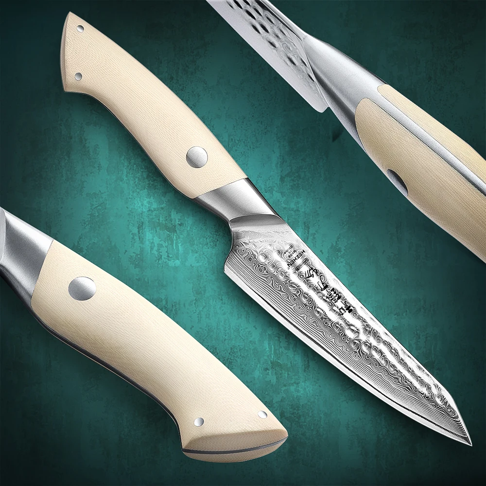 HEZHEN Elegant Series 5 Inches Utility Knife 67 Layers Damascus Steel