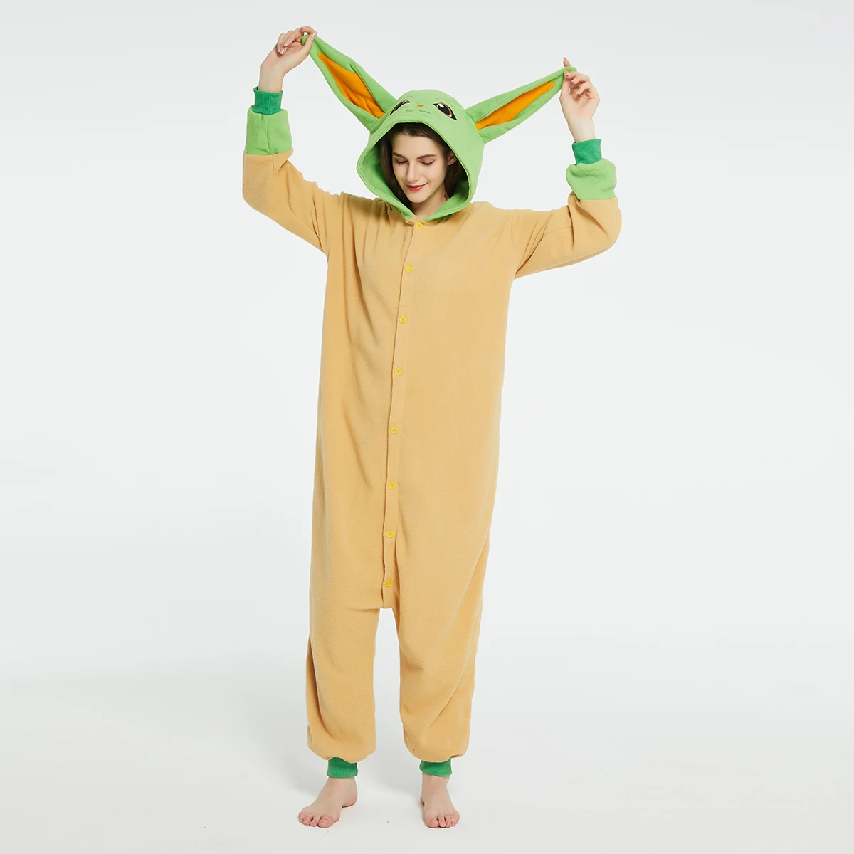 Cosplay Costumes The Mandalorian Yoda Baby Grogu Pajamas Winter Lovers Anime Kigurumi Adult Men Women Cartoon