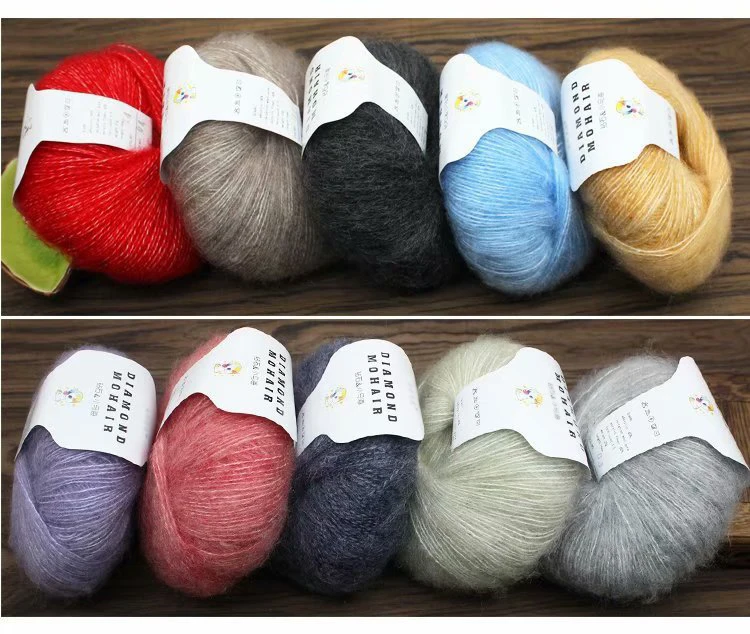 Description Picture 6 of item25g/roll Mohair Yarn Fluff Mink Fur Cashmere Plush Wool Crochet Thread Soft Breathable for Knitting Baby Sweater Hat Shawl Sock