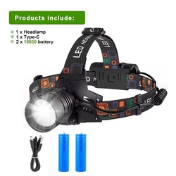 High - Lumen Rechargeable LED Headlamp (With Battery)