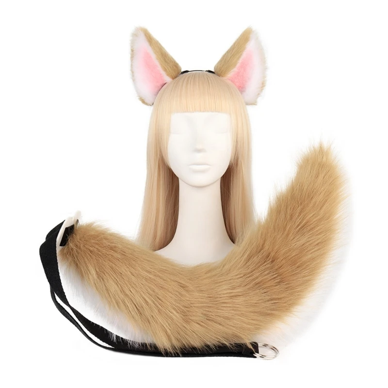 Set Costume Da Volpe In Finta Pelliccia Per Halloween – Con Orecchie, Coda, Guanti E Collare - 2