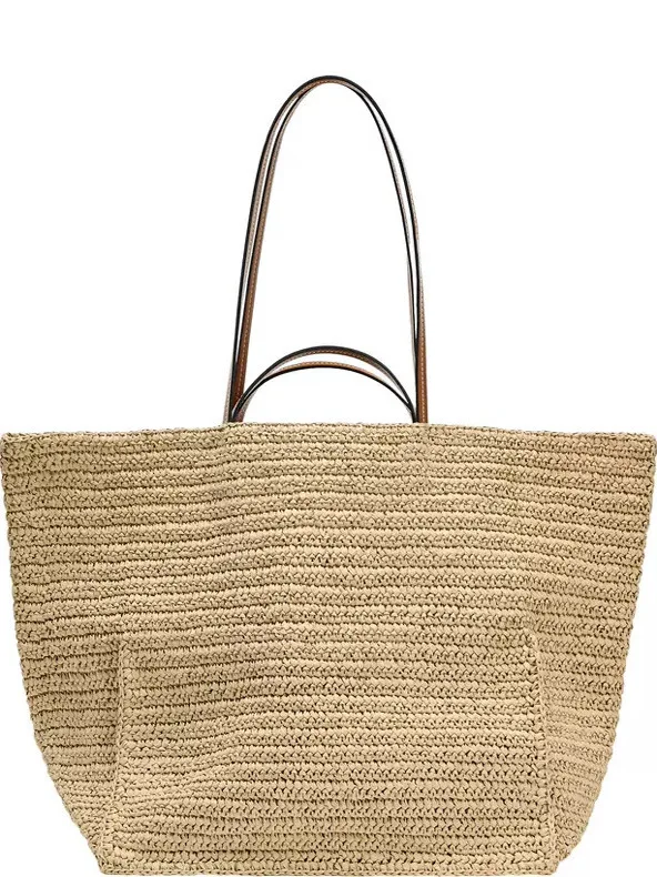 Casual Large Capacity Straw Tote Bag Designer Women Handbags Handmade Woven Summer Beach Bag Big Shopper Purses 2025