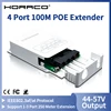 HORACO 4 Port POE Extender 100M Outdoor Rainproof Network POE Repeater IP30 VLAN 44-57V 30W for POE Camera Wireless AP 1