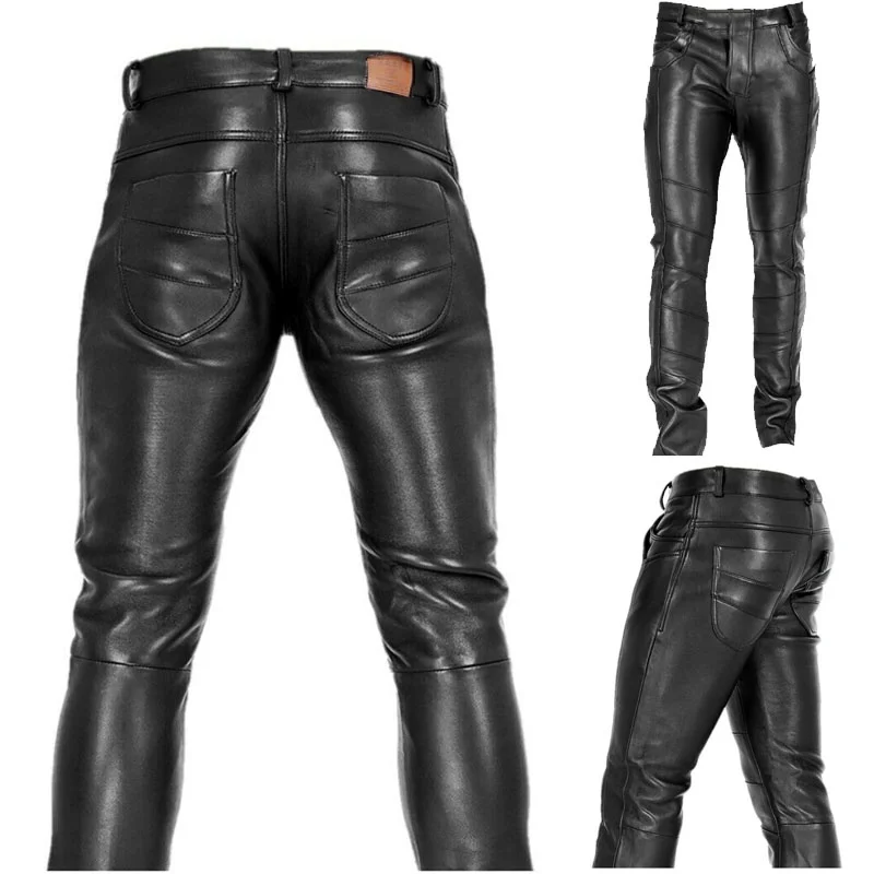 Haitpant Herren Vintage Motorrad Biker Hose Echtleder Hose Dicke Lederhose Haitpant Herren Vintage Motorrad Biker Hose Echtleder Hose Dicke Lederhose
