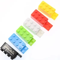 5/50pcs Cartoon Plastic Building Blocks Pencil Sharpener for Children Office School Supplies Student Stationery Random Selection 3