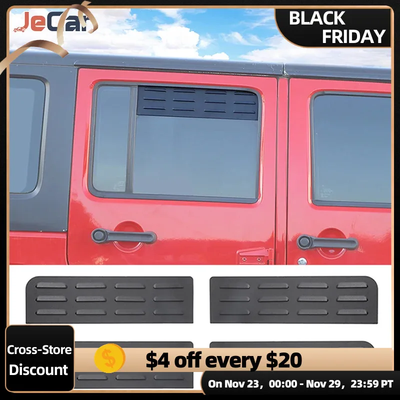 Jecar aluminium auto heckfenster entlüftung jalousie sonnenschutz platte  für jeep wrangler jk 2015-2019/jl 2007 bis 4 türen - AliExpress