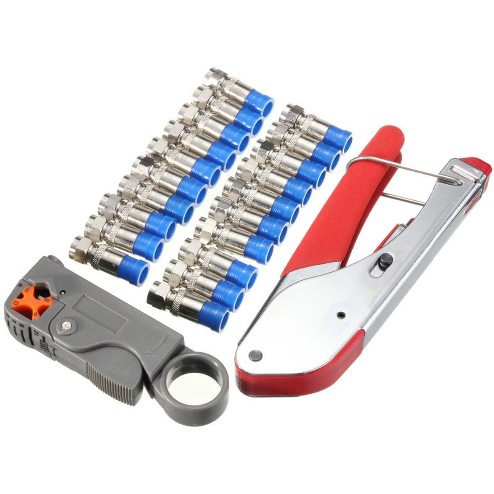 

Coax Crimping Tool Set Crimping Pliers and Strippers for RG6 Coax Crimpers with Compression Connectors