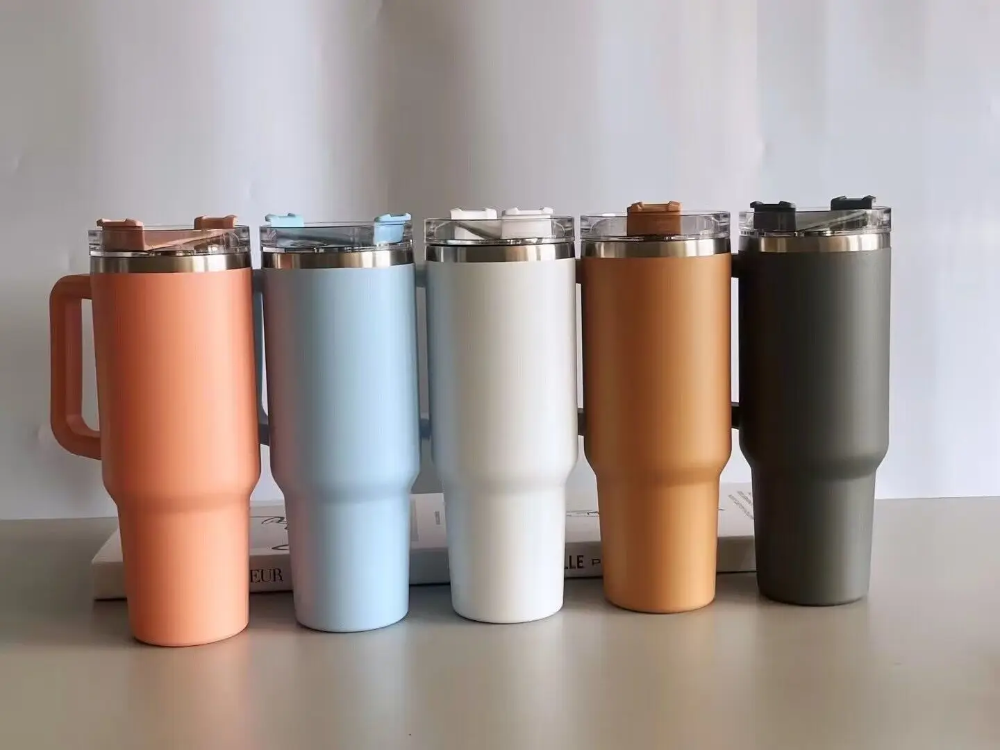 Cafe Insulated Tumbler Straw Stainless Steel Coffee Termos Cup In-Car Vacuum Flasks Portable Water Bottle 40oz Mug With Handle 21 S8a135c9a0745486d878905728f2444cc6