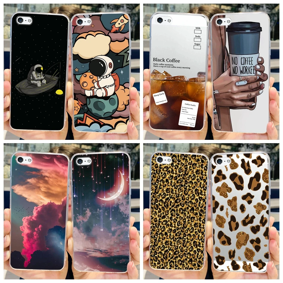 Cute Astronaut Clear Silicone Shockproof Phone Case