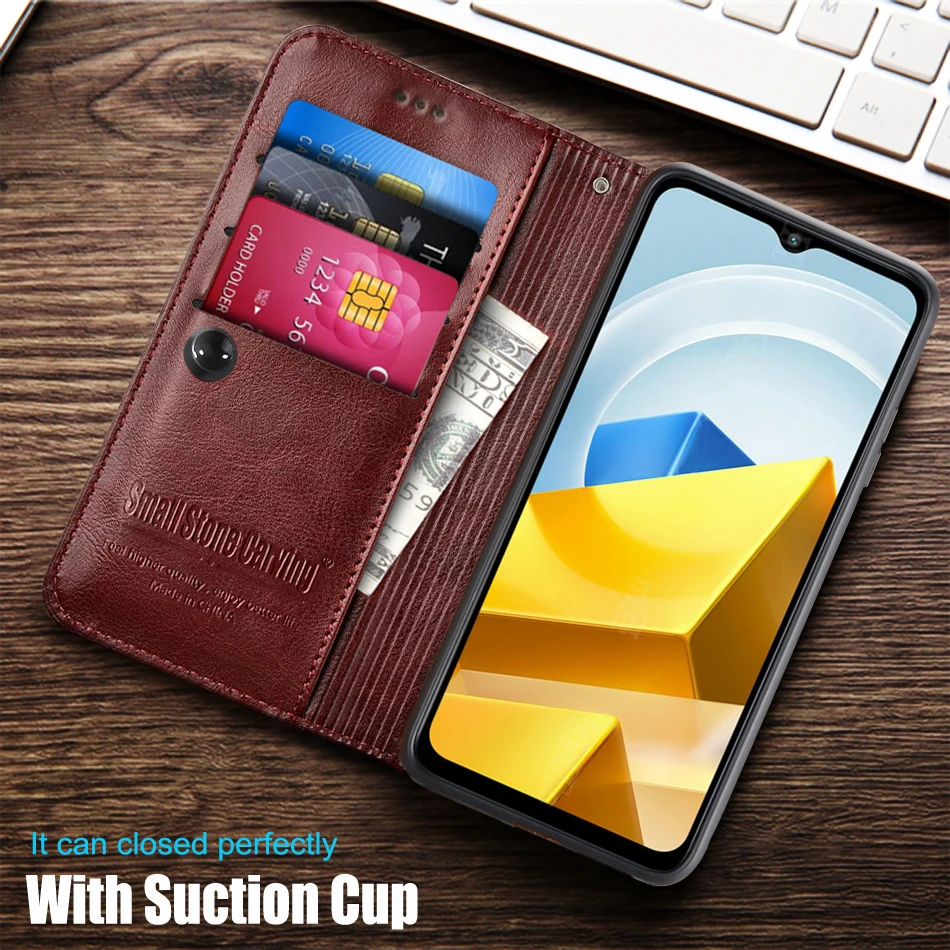 Leather Flip Wallet Phone Case - Shockproof Cover