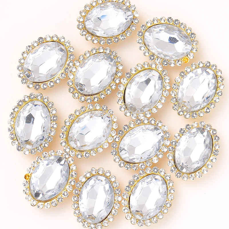 20 stücke mischen farben 10x14mm ovale glas kristall spitze klaue strass steine goldene basis nähen auf stein für diy/kleidung accessorie – Detail 3