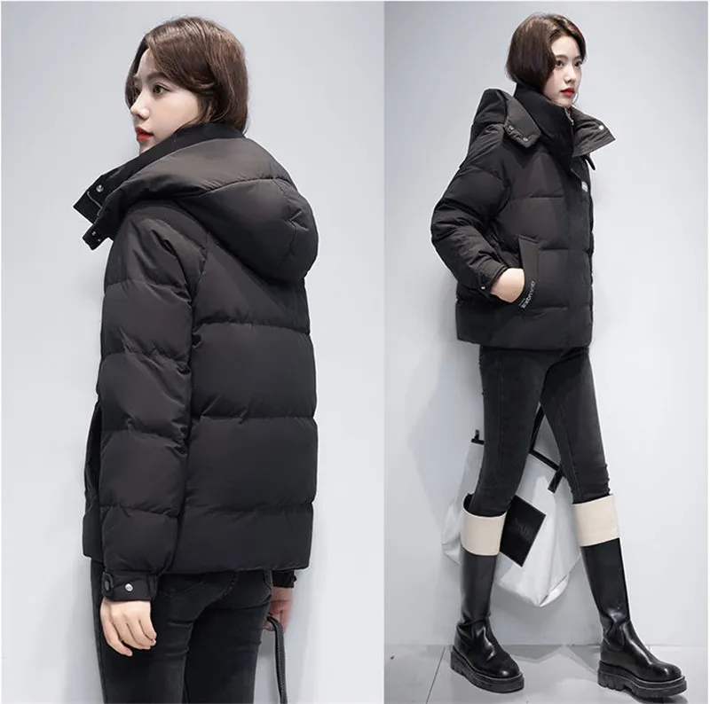 2026 Winter New Women's Korean Jacket Version Down Cotton-Padded Jacket Short Coat Short Female Padded Hooded Overwear