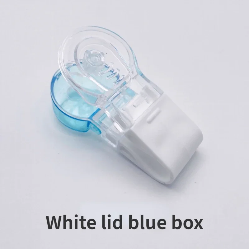 White lid blue box