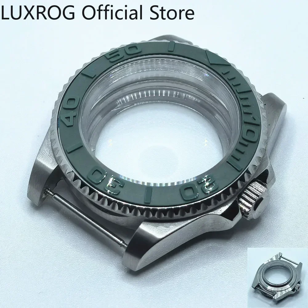 Stainless Steel 40MM Black Blue Ceramic Insert Watch Case