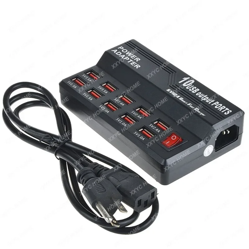 

Multi-Port Cellphone USB Charger 12 A10 Port Fast Charger Mobile Phone Tablet PC Charger