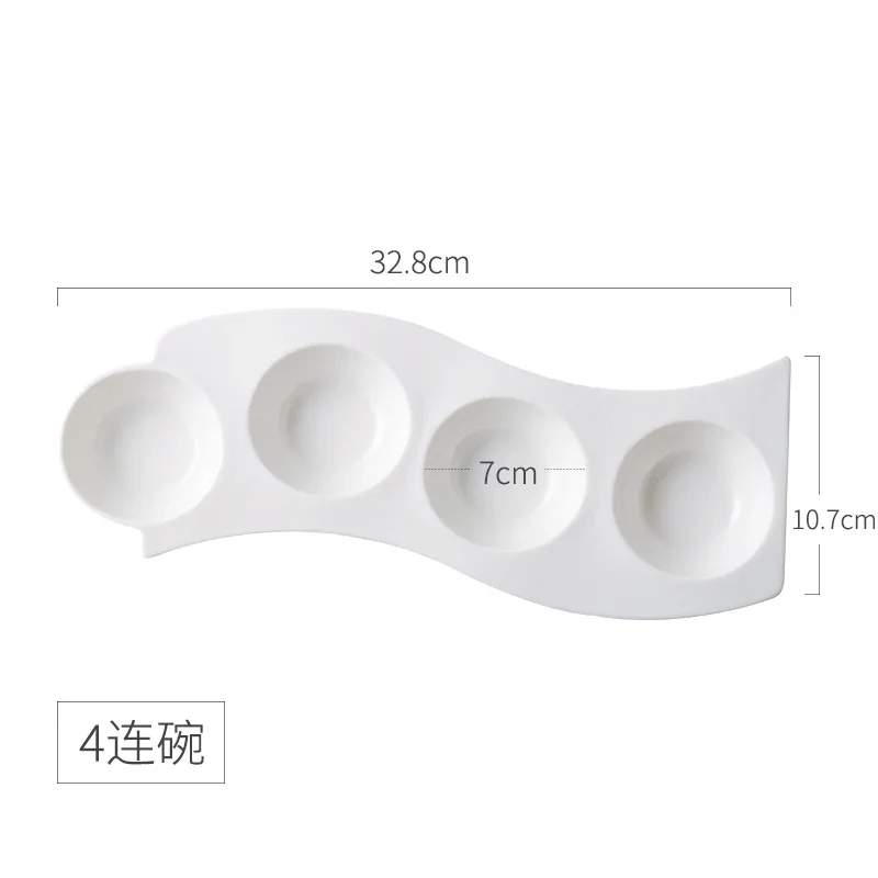 White Ceramic Plate, Caviar Sauce Plate, French Molecular Cooking Spoon, Dessert Bowl, Sushi Dishes, Kitchen, Tableware