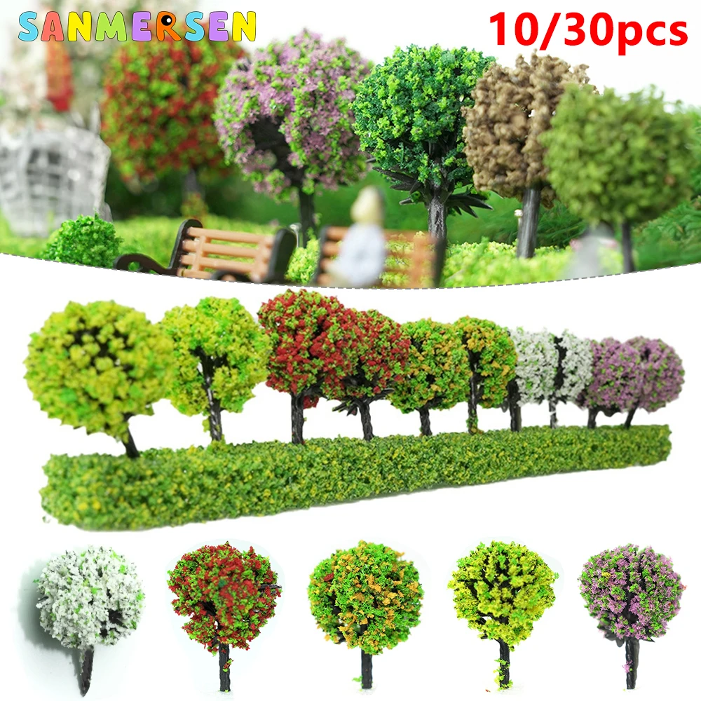 10/30Pcs Model Flower Trees HO Scale Model Tree Train Layout Garden Park Scenery Landscape For DIY Landscape Crafts