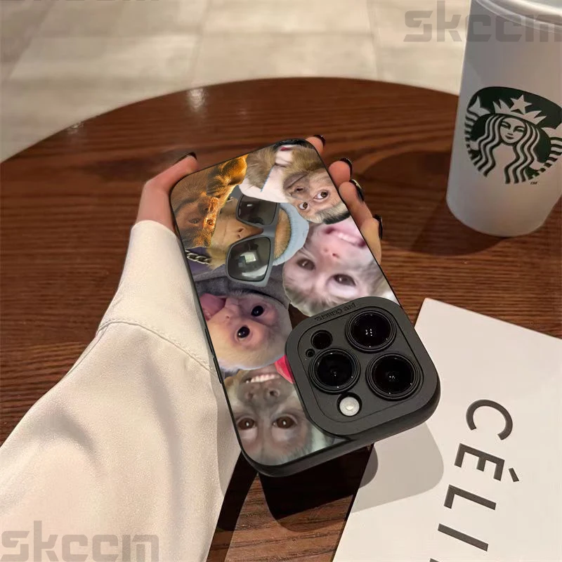 Quirky Monkey Pattern Matte Shockproof Phone Case