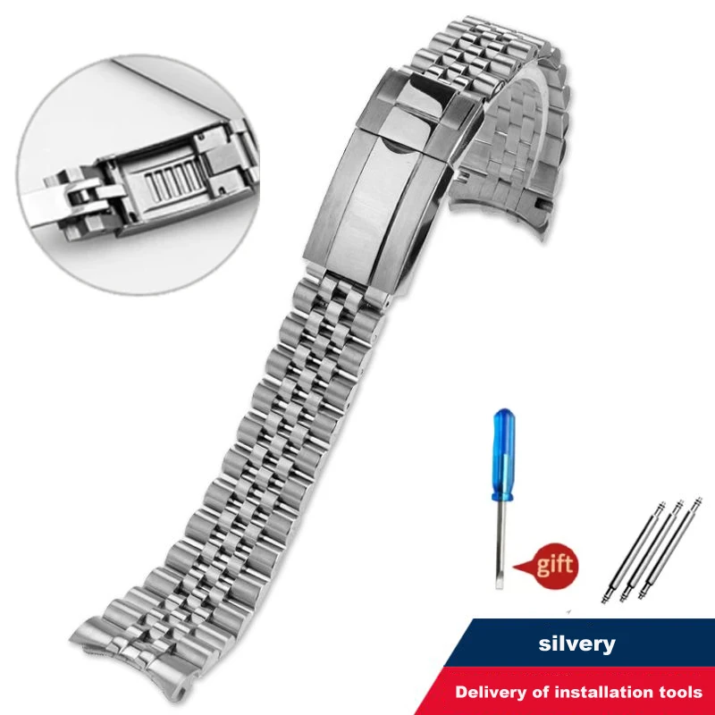 20mm 21mm Jubilee 904 Uhrenarmband für Rolex Sub GMT Yacht Daytona Herrenarmband Luxus-Uhrenkette Mod-Teile Ersatz-Zubehör