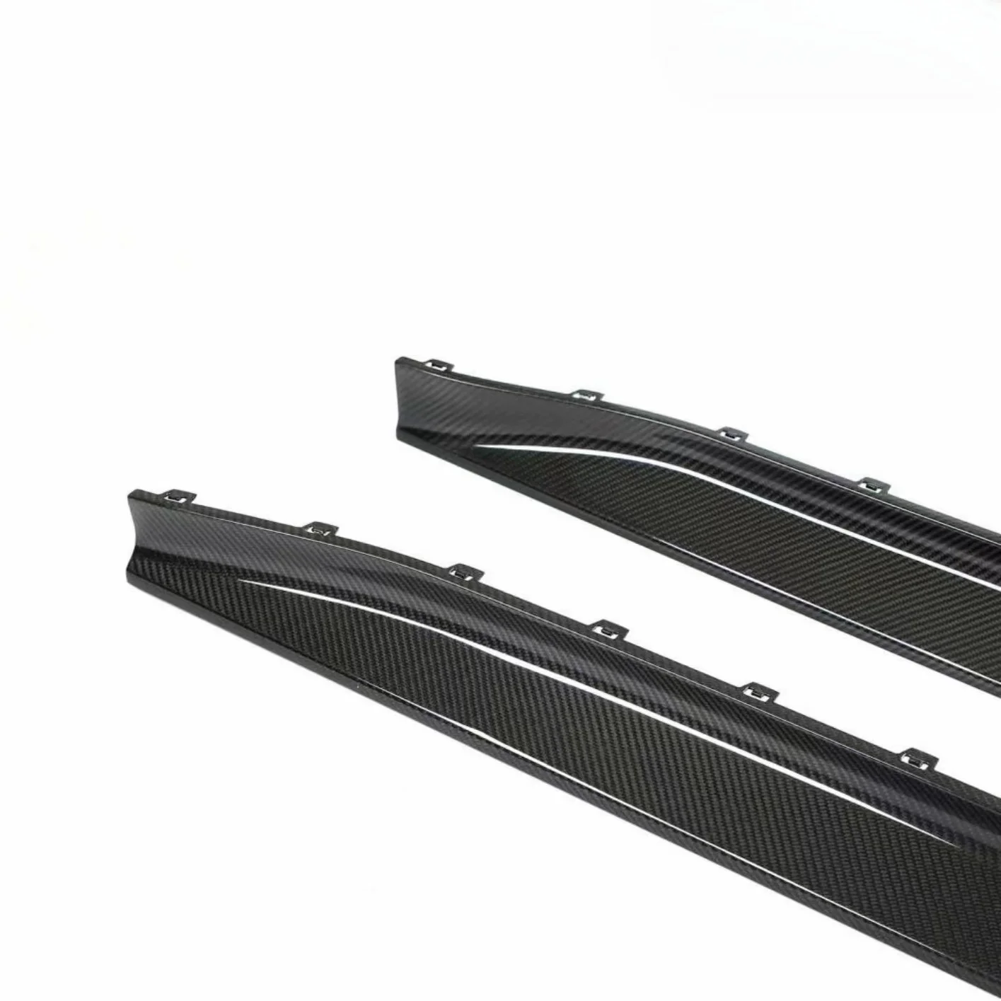 G80 M3 세단 2021+용 핏먼트 드라이 카본 파이버 3D 스타일 사이드 스커트, 카본 파이버 자동차 사이드 스커트