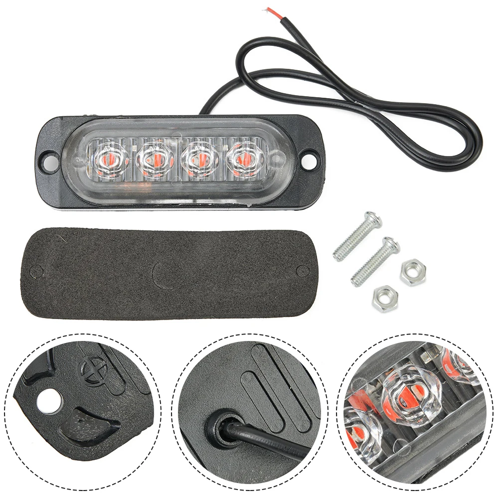 

Car Working Light 800LM Easy To Install 36W 4LED Working Lens Plastic Red Transparent 12V-24V Urgent Accessories