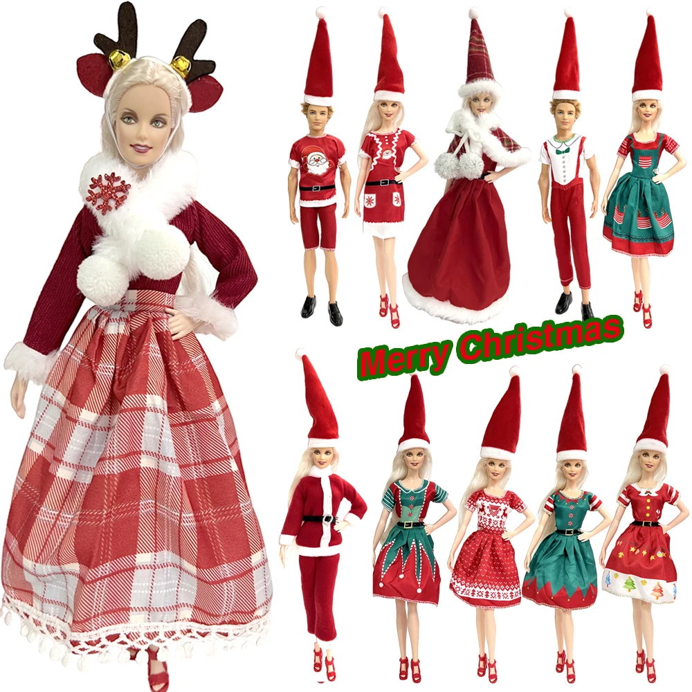 NK Official  Fashion Christmas Dress For 1/6 FR Ken Santa Claus Doll Accessories For Barbie Doll Cosplay Pretend Play Dress JJ