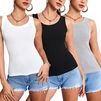 1/3 Pieces Four Seasons Thin Ladies Solid Color Joker Camisole Young Women Plus Size Comfortable and Sexy T-shirt Shirt Casual
