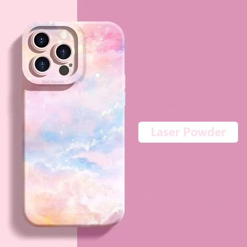 Oil Painting Clouds Silicone Phone Case Cover