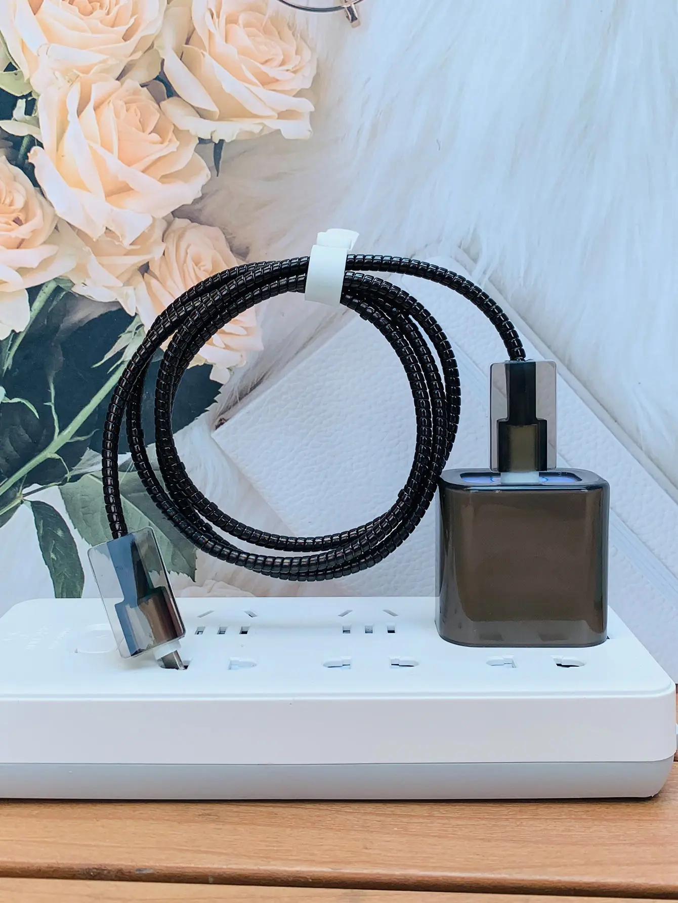 5pcs 블랙 보호 케이스 디자인 TPU 벽 충전기 보호 케이스 애플 휴대 전화..