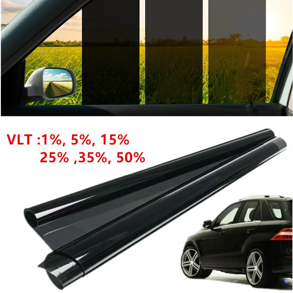 Film Teinté Pour Vitre 5% VLT - Rouleau Non Découpé, à Faire Soi-même, Pour Voiture, Maison Ou Bureau