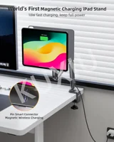 KUXIU Magnetic Charger Holder For iPad Air 11/13 M2（2024),iPad Pro 11 inch 2nd/3rd, 12.9inch 3rd/4th/5th,360 Adjustab Desk Stand 2