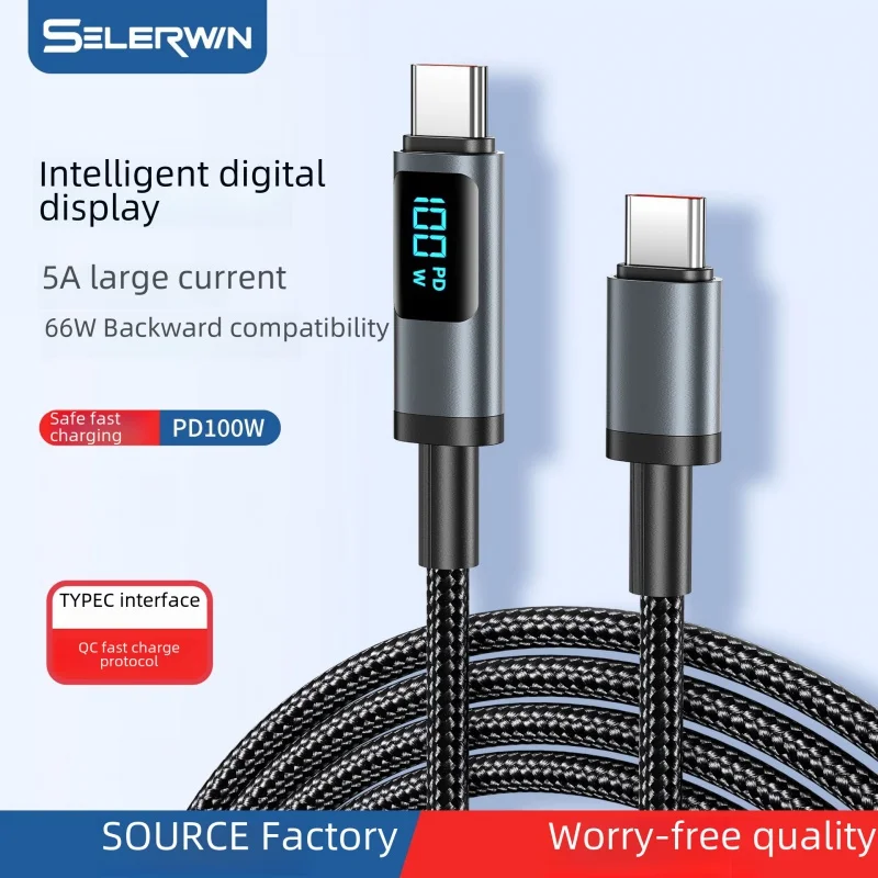 Кабель передачи данных с цифровым дисплеем для быстрой зарядки, Вт