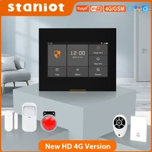

Staniot 4G HD Home Security Alarm System 433Mhz WiFi Wireless Burglar Kit Tuya Smart Life App Control Support OTA Online Upgrade