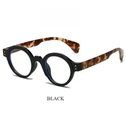 Vintage - Inspired Oversized Round Reading Glasses with Spring Leg and Anti - Blue Light Protection (Black)