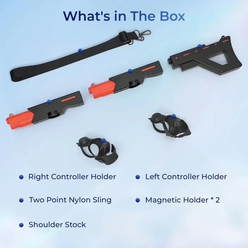 For Meta Quest 3S Gun Stock VR Controller Magnetic Gunstock Stand Enhanced FPS Gaming Experience For Oculus Quest 3 AccessoriesB