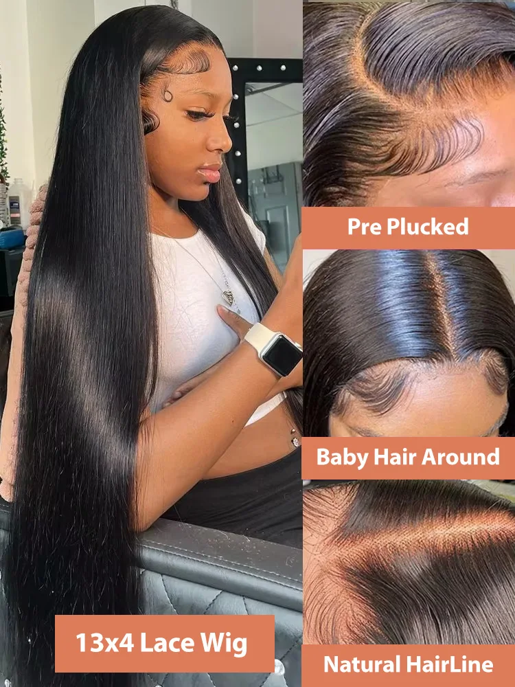 250 280 Density 30 40 Inch Bone Straight 13x4 13x6 HD Transparent Lace Frontal 5x5 Lace Clourse Glueless Wear And Go Human Hair Wig