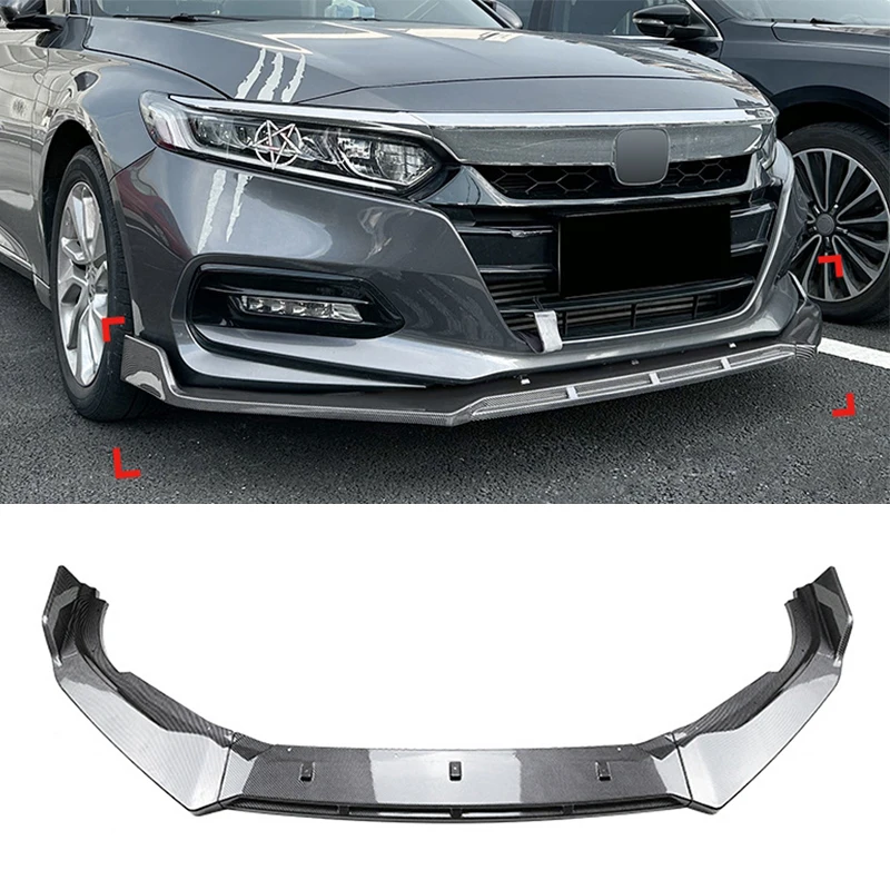 

For Honda Accord 10th 2018-2021 Front Bumper Spoiler Lip Lower Body Kit Diffuser Splitter Tuning Guard Black Car Accessories