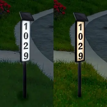 Solar House Number Light | LED Address Sign with Stake, Solar-Powered Outdoor Lighting for Home 1