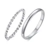 Bague mince Chic en corde torsadée pour femmes, bagues de mariage en métal en acier inoxydable, nouveaux bijoux de fête Vintage simples et élégants
