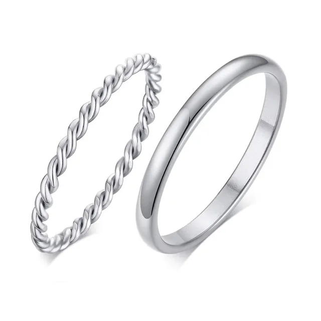 Bague mince Chic en corde torsadée pour femmes, bagues de mariage en métal en acier inoxydable, nouveaux bijoux de fête Vintage simples et élégants