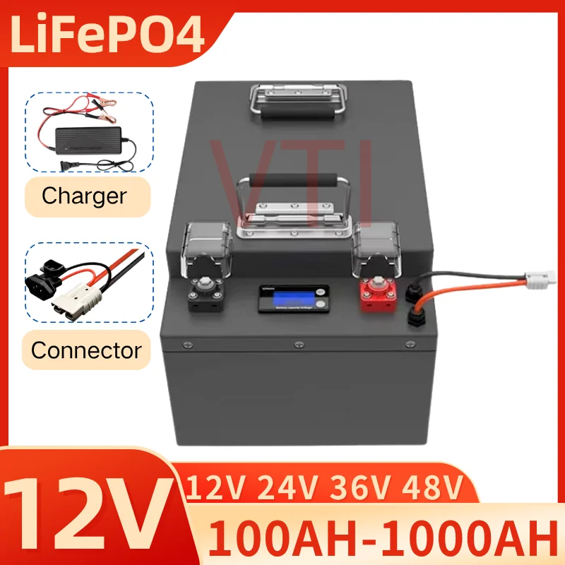 12V 24V 48V LiFePO4 Battery Pack 100Ah-500Ah with Built-in BMS