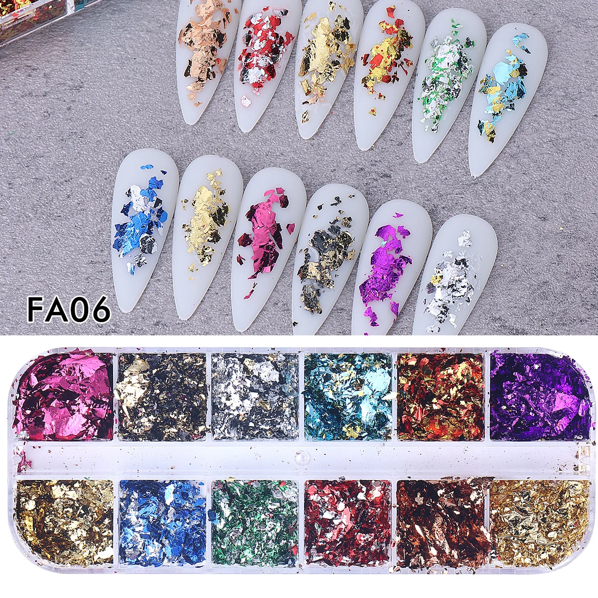 Double Color Gold Foils Nail Glitter Sparkles – Gorgeous Irregular Aluminum Flake Decoration