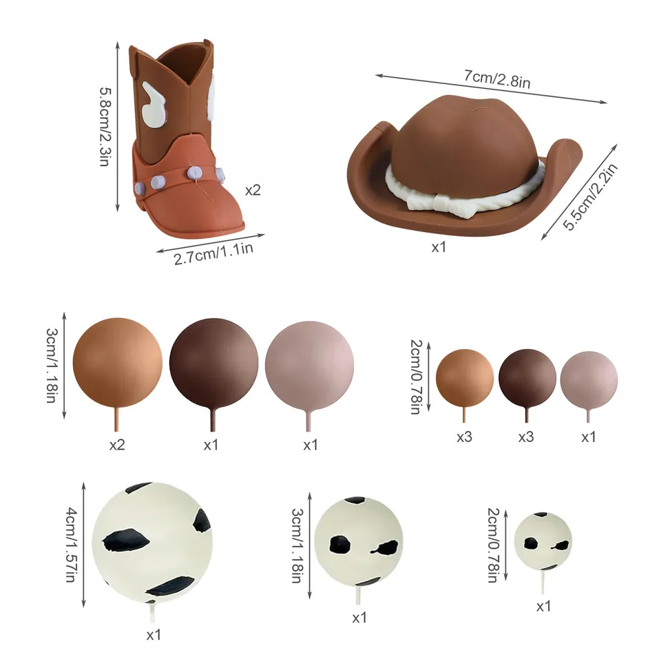 Topper per torta a forma di cowgirl, decorazioni per torte