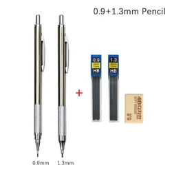 Premium Mechanical Pencil Set - Full Metal Design for Art, Drawing, and Office Use (0.9mm 1.3mm Pencil)